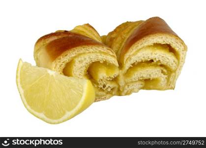 lemon pie with a slice of lemon