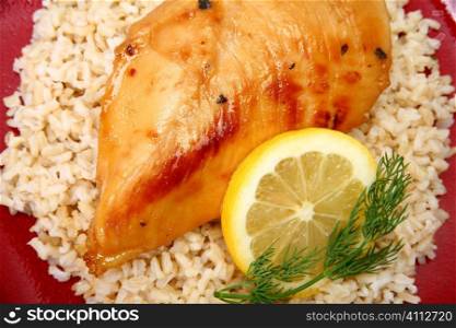 Lemonade Chicken on Brown Rice