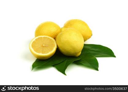 lemons pile isolated on white