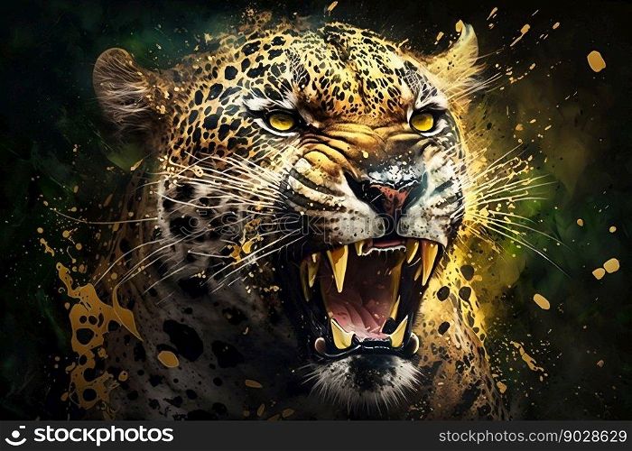 Leopard high quality closeup. Generative AI. High quality illustration. Leopard high quality closeup. Generative AI