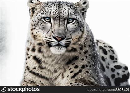Leopard, Panthera pardus, on white background