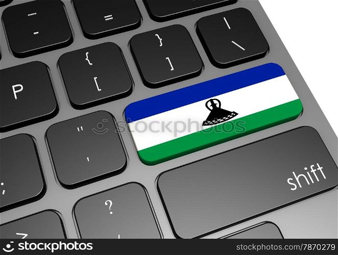 Lesotho keyboard image with hi-res rendered artwork that could be used for any graphic design.. Lesotho