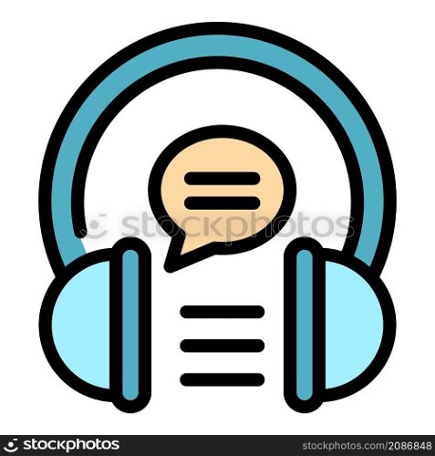 Lesson audio experience icon. Outline lesson audio experience vector icon color flat isolated. Lesson audio experience icon color outline vector