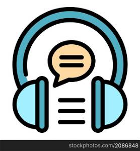 Lesson audio experience icon. Outline lesson audio experience vector icon color flat isolated. Lesson audio experience icon color outline vector
