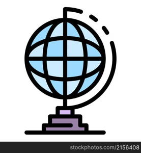 Lesson globe icon. Outline lesson globe vector icon color flat isolated. Lesson globe icon color outline vector