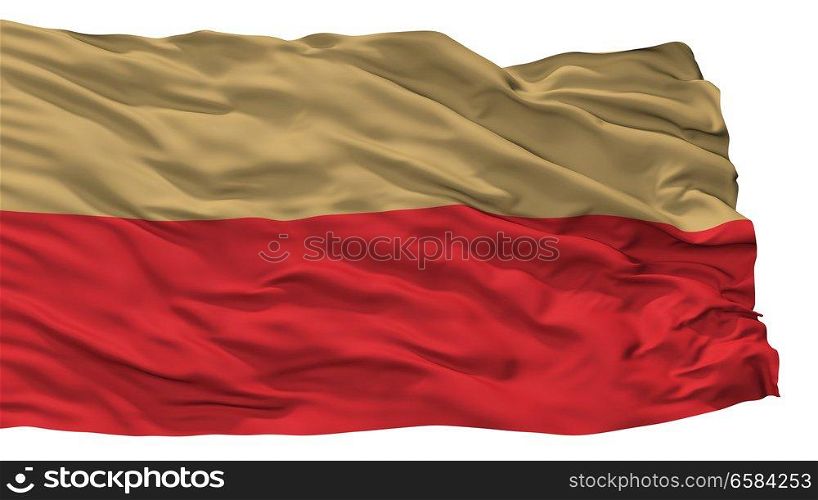 Leszno City Flag, Country Poland, Isolated On White Background. Leszno City Flag, Poland, Isolated On White Background