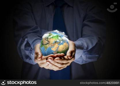 Let's save our planet earth. Ecology concept. Elements of this image are furnished by NASA