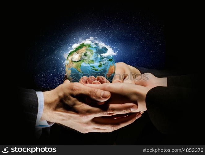 Let's save our planet earth. Ecology concept. Elements of this image are furnished by NASA