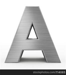 letter A 3d metal isolated on white - 3d rendering