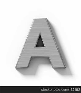 letter A 3D metal isolated on white with shadow - orthogonal projection - 3d rendering