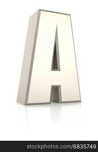 Letter A isolated on white background. 3d render