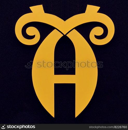 Letter A logo design 3d illustrated