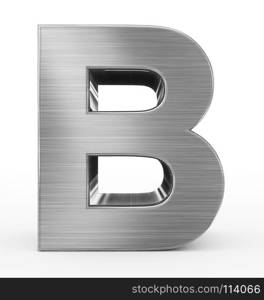 letter B 3d metal isolated on white - 3d rendering