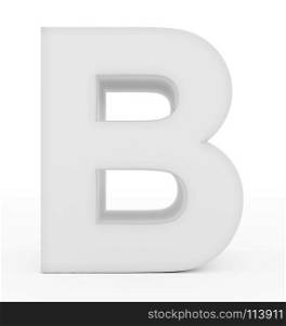letter B 3d white isolated on white - 3d rendering