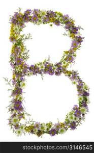 Letter B In A Purple And White Flower Font