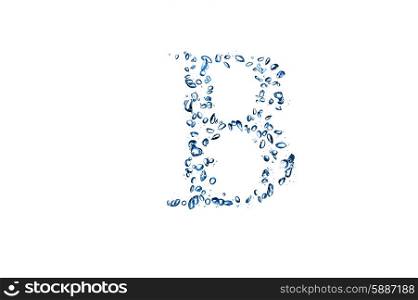 letter B of small bubbles water.