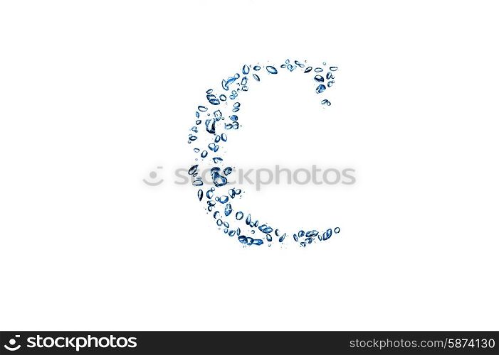 letter C of small bubbles water.