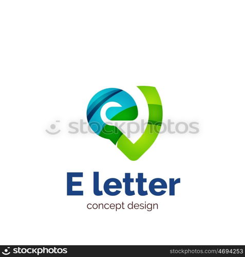 letter concept logo template, abstract business icon. Created with transparent overlapping wave elements, elegant design