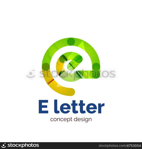 letter concept logo template, abstract business icon. Created with transparent overlapping wave elements, elegant design