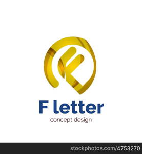 letter concept logo template, abstract business icon. Created with transparent overlapping wave elements, elegant design