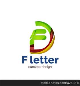 letter concept logo template, abstract business icon. Created with transparent overlapping wave elements, elegant design