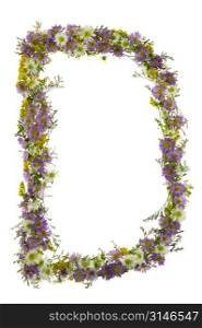 Letter D In A Purple And White Flower Font