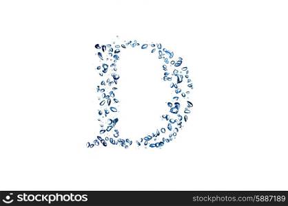 letter D of small bubbles water.