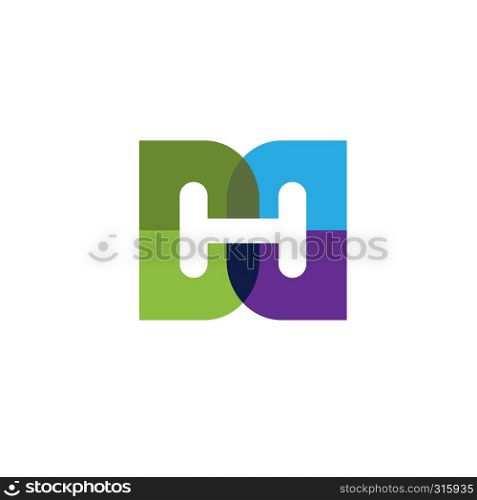 letter DH colorful logo, letter D and H overlapping style logo, modern Letter HD logo, dh letter