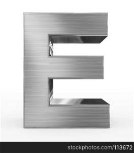letter E 3d metal isolated on white - 3d rendering
