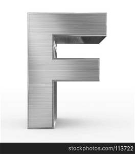 letter F 3d metal isolated on white - 3d rendering