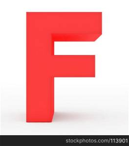 letter F 3d red isolated on white - 3d rendering