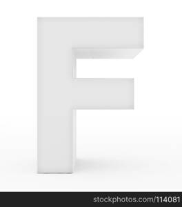 letter F 3d white isolated on white - 3d rendering