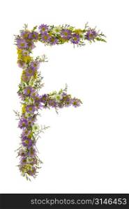 Letter F In A Purple And White Flower Font