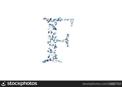 letter f of small bubbles water.