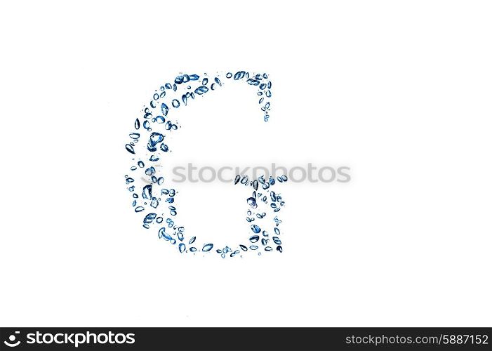 letter G of small bubbles water.