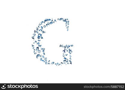 letter G of small bubbles water.