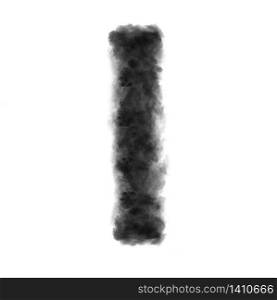 Letter I made from black clouds or smoke on a white background with copy space, not render.. Letter I made from black clouds on a white background.