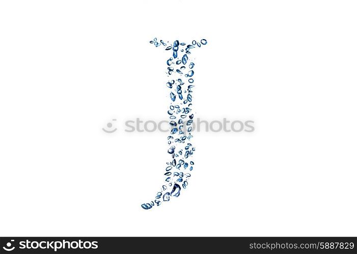 letter J of small bubbles water.