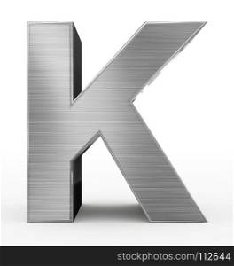 letter K 3d metal isolated on white - 3d rendering