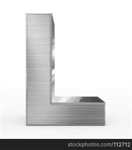 letter L 3d metal isolated on white - 3d rendering