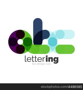 Letter logo business icon. Letter logo business linear icon on white background. Alphabet initial letters company name concept. Flat thin line segments connected to each other. Flat cartoon industrial wire or tube design of ABC typeface