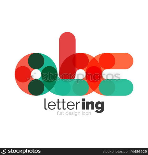 Letter logo business icon. Letter logo business linear icon on white background. Alphabet initial letters company name concept. Flat thin line segments connected to each other. Flat cartoon industrial wire or tube design of ABC typeface