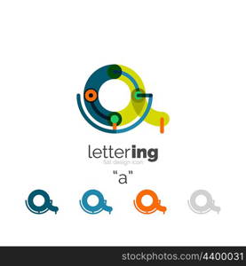 Letter logo line concept. Letter logo line concept isolated on white. Connected color segments