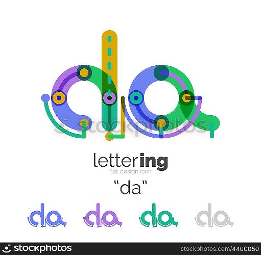 Letter logo line concept. Letter logo line concept isolated on white. Connected color segments