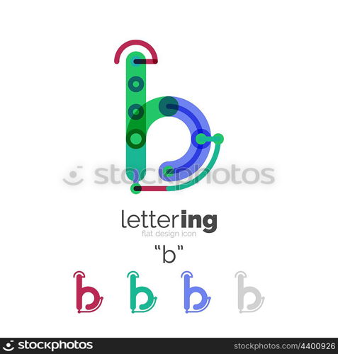 Letter logo line concept. Letter logo line concept isolated on white. Connected color segments