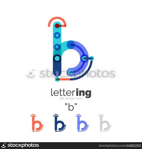 Letter logo line concept. Letter logo line concept isolated on white. Connected color segments