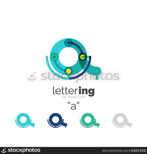 Letter logo line concept. Letter logo line concept isolated on white. Connected color segments