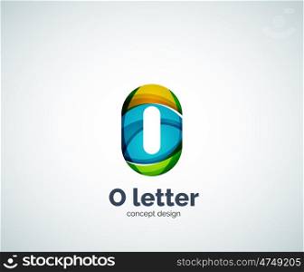 letter O business logo, modern abstract geometric elegant design. Created with waves