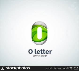 letter O business logo, modern abstract geometric elegant design. Created with waves