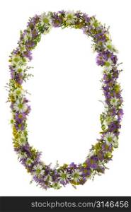 Letter O In A Purple And White Flower Font